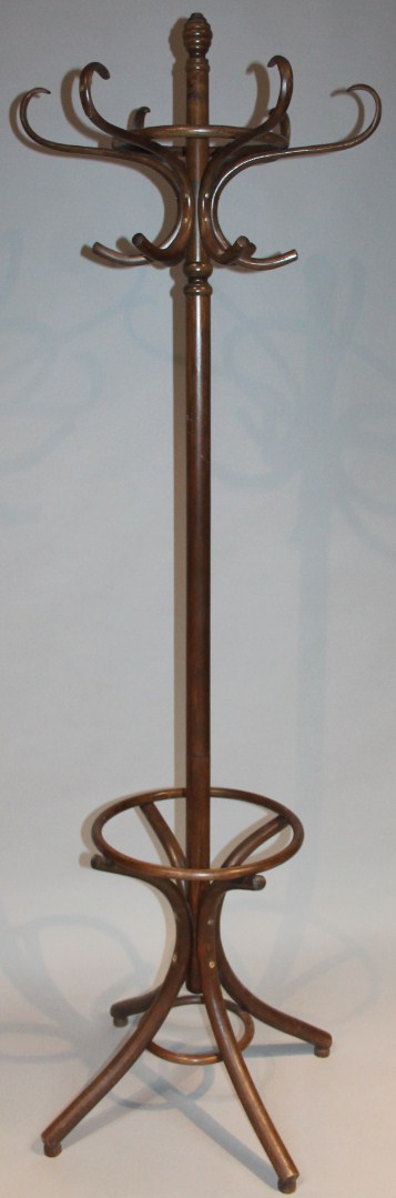 Appraisal: A thC stained beech hatstand the cylindrical stem with umbrella