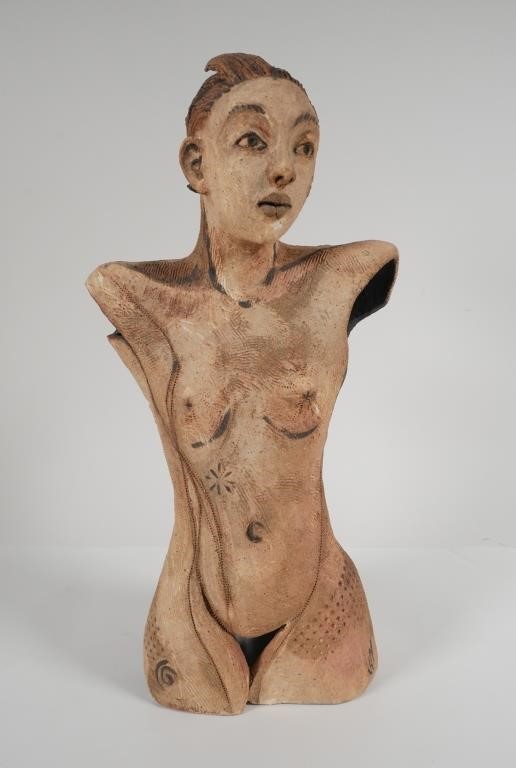 Appraisal: CONTEMPORARY ART SCULPTURE NUDE high ceramic sculpture Fine condition No