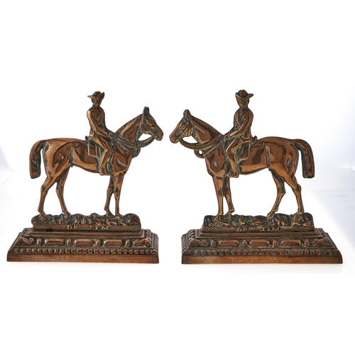 Appraisal: Jameson Raid A pair of Victorian brass equestrian figural heath