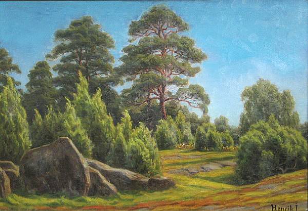 Appraisal: Henrik Gamst Jespersen Danish - A summer landscape signed 'Henrik