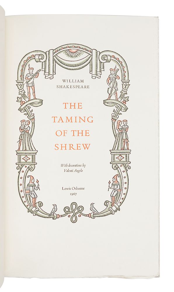 Appraisal: GRABHORN PRINTING SHAKESPEARE William - The Taming of the Shrew