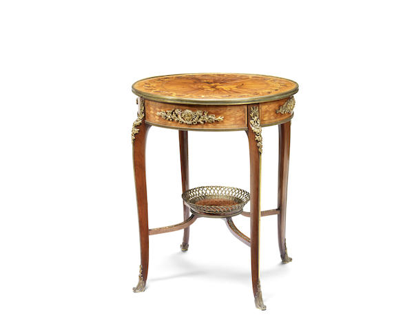 Appraisal: A French late th century Louis XV style ormolu-mounted kingwood