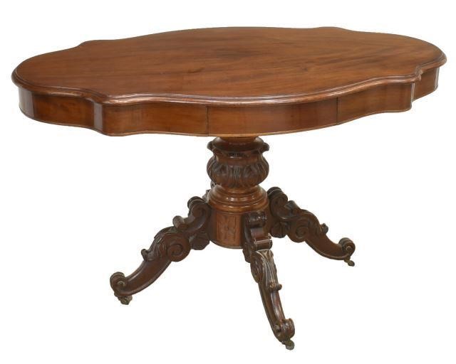 Appraisal: French Napoleon III mahogany salon table late th c having