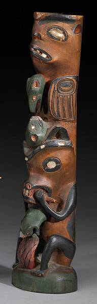 Appraisal: A Haida totem pole Concave at back on an integral