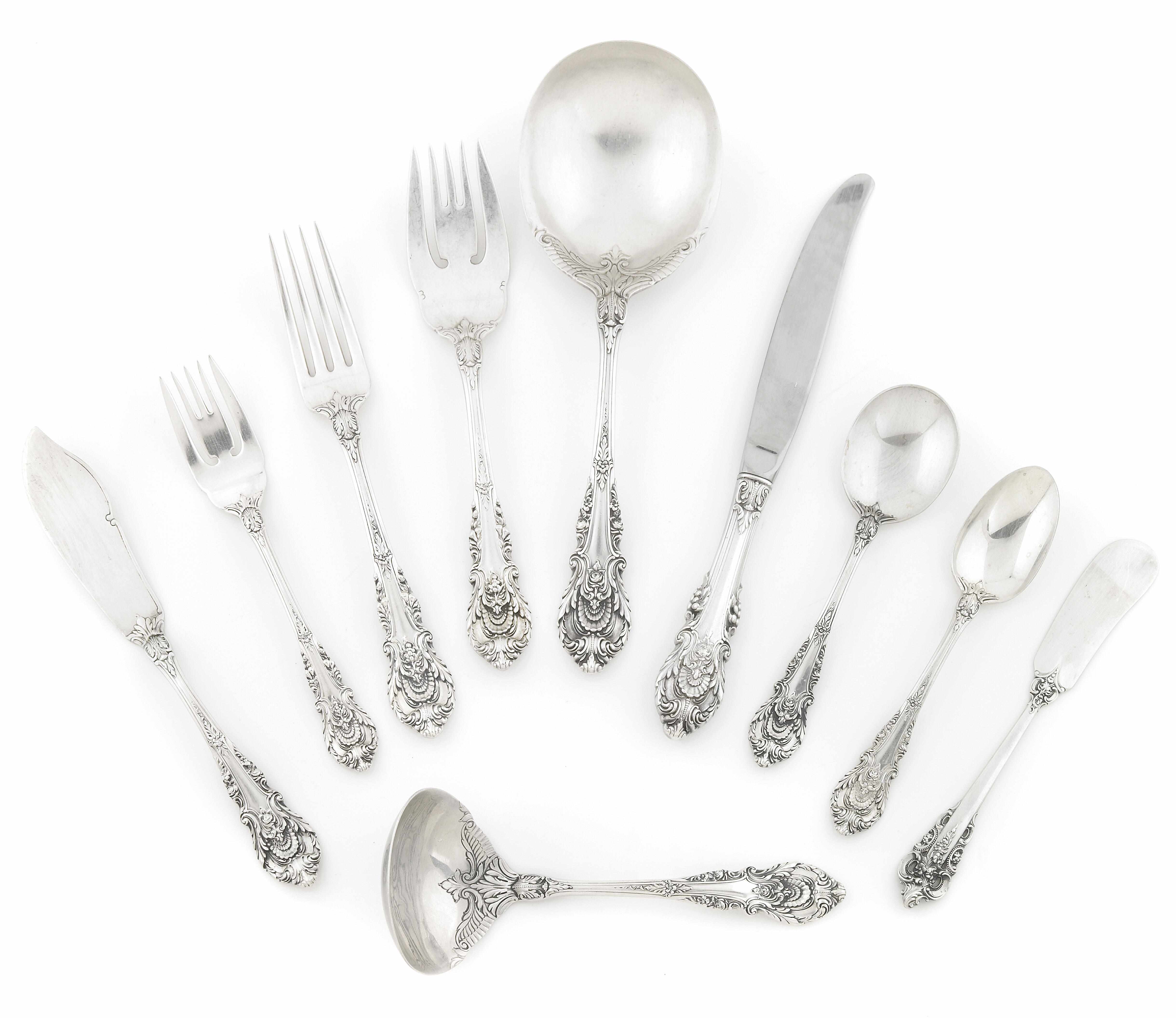 Appraisal: A Wallace sterling silver 'Sir Christopher' part flatware service Mid-