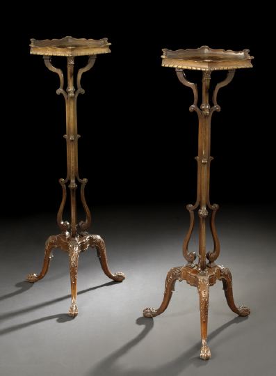 Appraisal: Pair of George III-Style Mahogany Pedestals early th century each