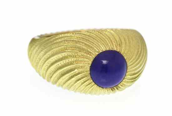 Appraisal: An Karat Yellow Gold and Lapis Lazuli Ring Schlumberger Studios