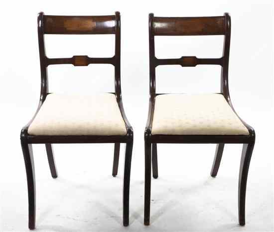 Appraisal: A Pair of Regency Style Mahogany Side Chairs having a