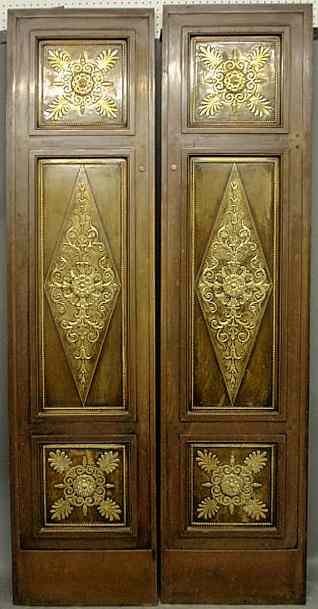 Appraisal: Pair of French ornate brass and bronze doors probably late