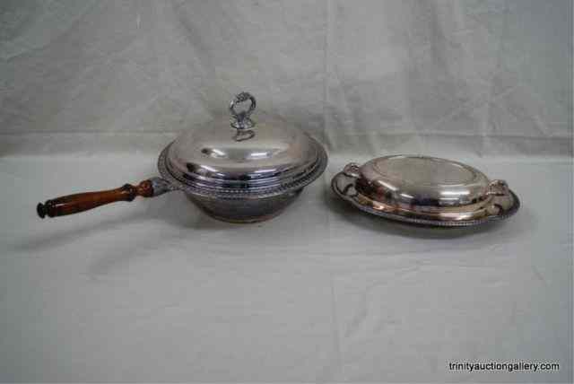 Appraisal: Silverplate Chafing Dish Vegetable Server LidsThis is a very nice