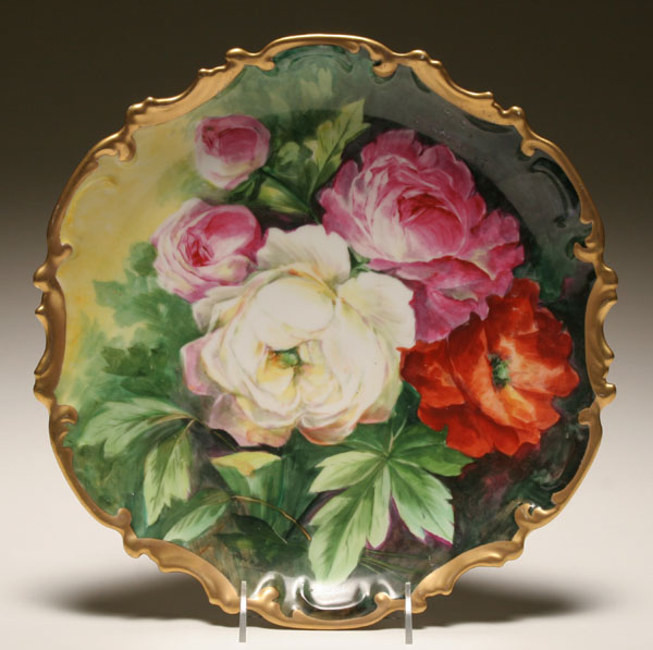 Appraisal: Limoges Coronet hand painted porcelain charger wall plate brightly executed