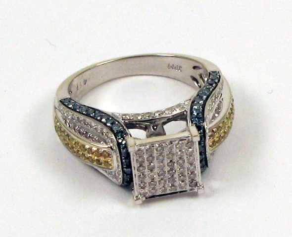 Appraisal: COLORED DIAMOND AND WHITE GOLD RING The k white gold