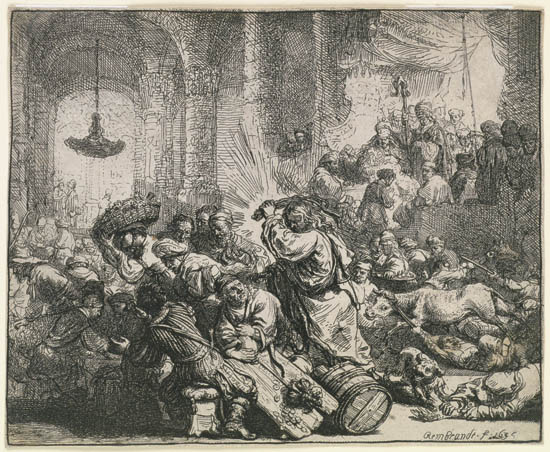 Appraisal: REMBRANDT VAN RIJN Christ Driving the Money Changers from the