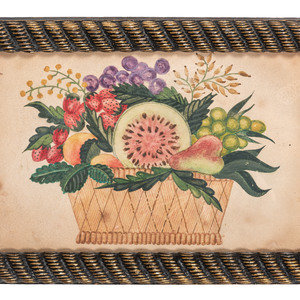 Appraisal: American School th Century Basket of Fruit with Watermelon and