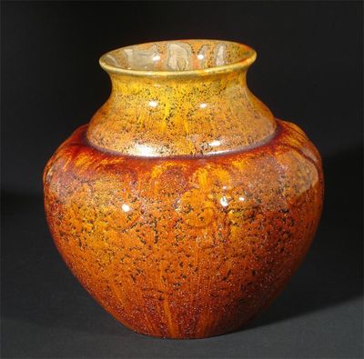 Appraisal: A Pilkington's Lancastrian vase shouldered form moulded in relief with