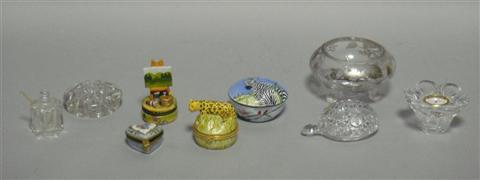 Appraisal: COLLECTION OF BIBELOTS Including two Limoges style snuff boxes a