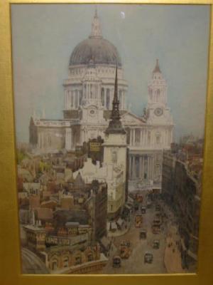 Appraisal: ERNEST WILLIAM HASLEHURST St Paul's Cathedral London signed x gilt