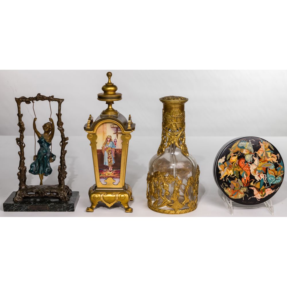 Appraisal: DECORATIVE OBJECT ASSORTMENT items including signed lower right after Auguste