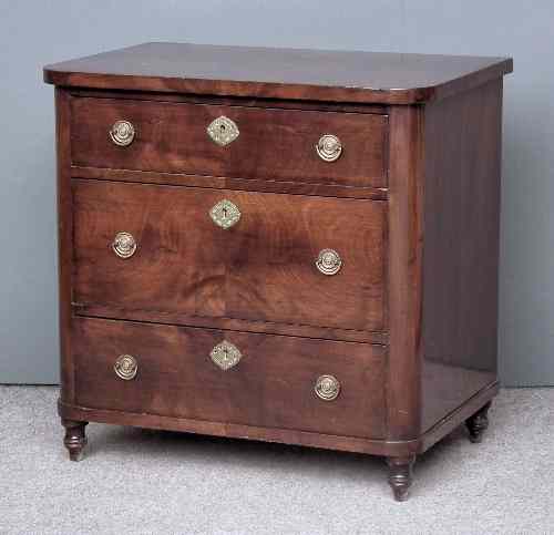 Appraisal: An early th Century French figured mahogany Secretaire chest of