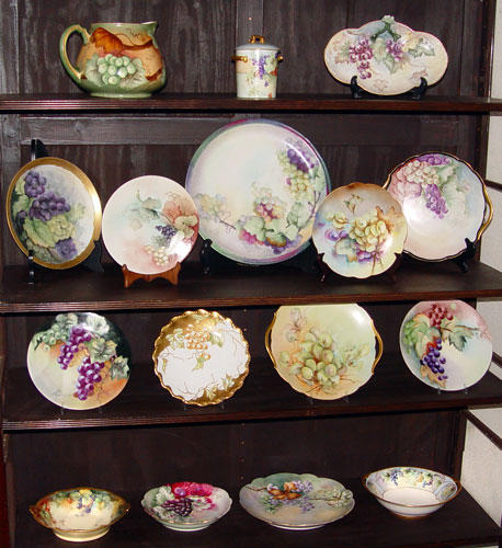 Appraisal: PIECE COLLECTION OF HAND PAINTED GRAPE DECORATED FRENCH LIMOGES To