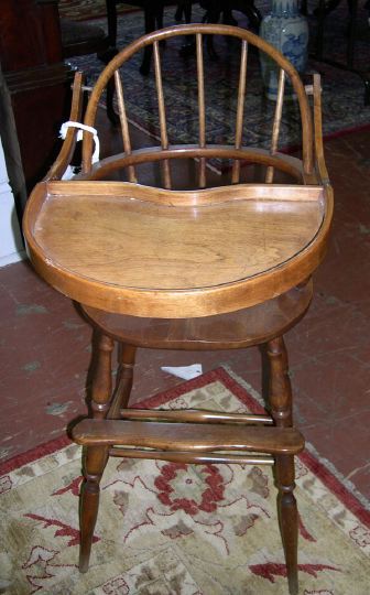 Appraisal: American Windsor-Style Child's High Chair constructed of mixed woods with