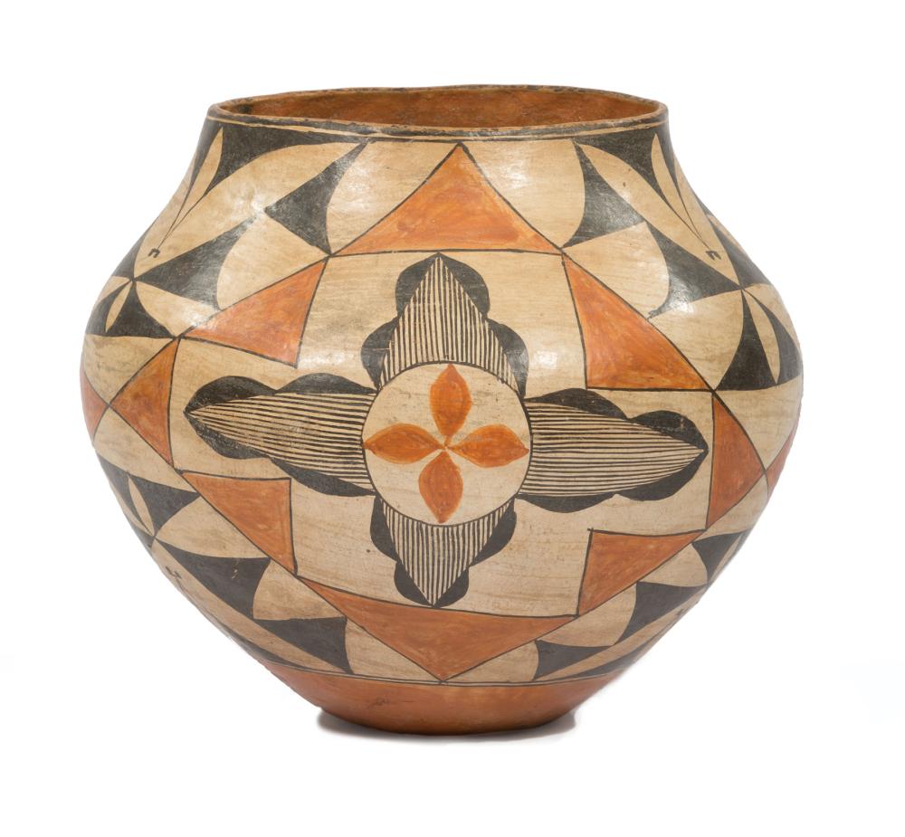 Appraisal: Acoma Polychrome Pottery Olla c tapered neck and shoulder with