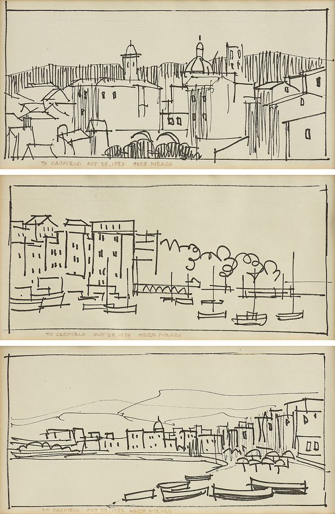 Appraisal: HERBERT MEARS American Texas - A GROUP OF THREE DRAWINGS