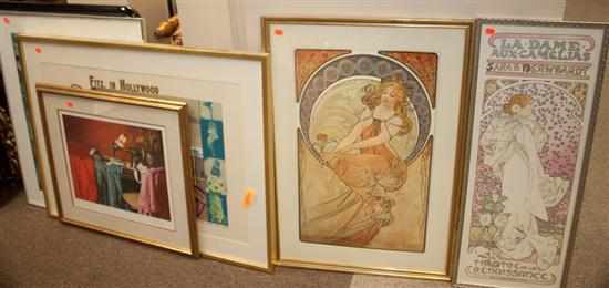 Appraisal: Two framed prints after Mucha Douglas Hoffman framed print contemporary