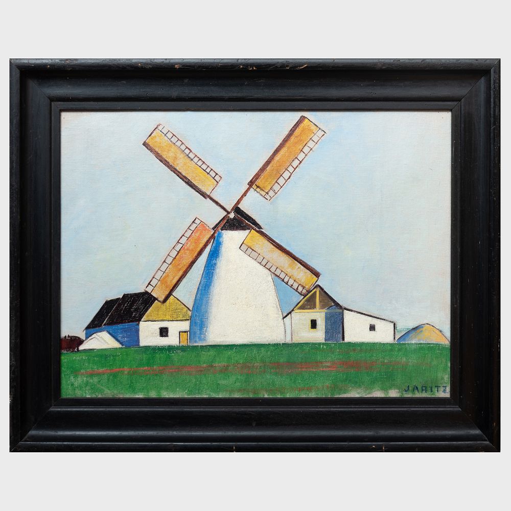 Appraisal: Jozsa Jaritz - Windmill Oil canvas mounted on board signed