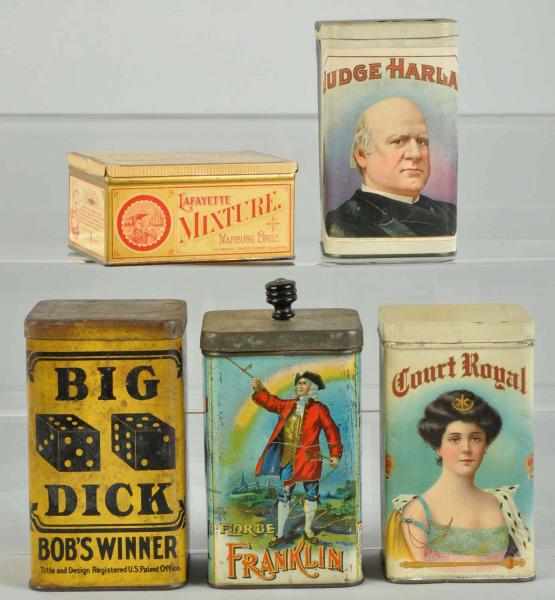 Appraisal: Lot of Square Cigar Tins Description Includes Franklin Court Royal