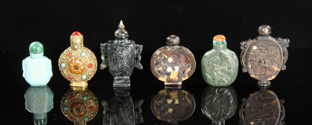 Appraisal: - Lot of Chinese Snuff Bottles Lot of six Chinese