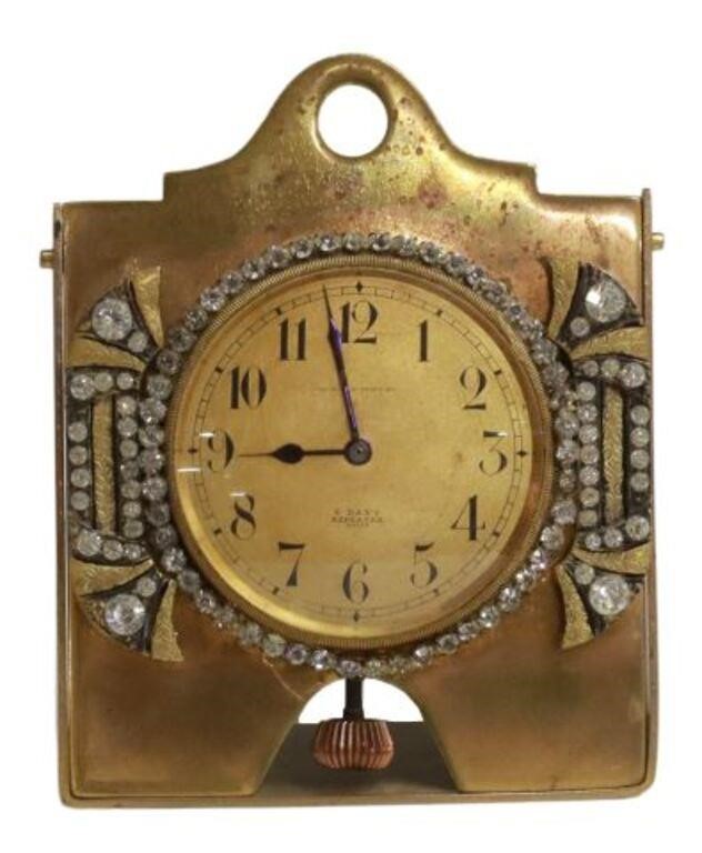 Appraisal: Art Deco automobile dashboard clock retailed by Theodore B Starr