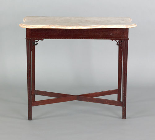 Appraisal: New England Chippendale mahogany slab table ca probably Portsmouth New