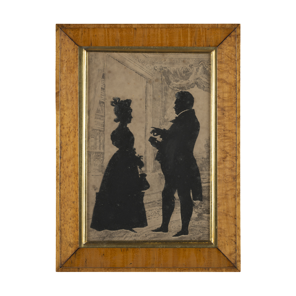 Appraisal: AUGUSTE EDOUART TWO SILHOUETTES OF REVEREND DAVID DICKSON AND JESSIE