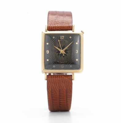 Appraisal: A Hamilton Gold-Filled Automatic Wrist Watch Model square gold-filled case