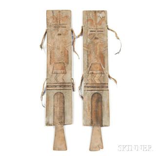 Appraisal: Pair of Hopi Painted Wood Dance Wands c late th