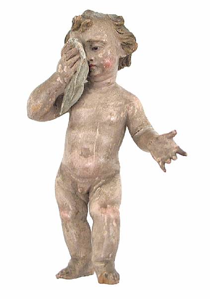 Appraisal: An th century Spanish Colonial carved figure of a baby