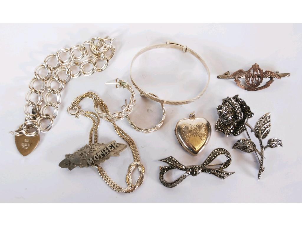 Appraisal: COLLECTION OF COSTUME JEWELLERY AND SILVER MARCASITE JEWELLERY EST -