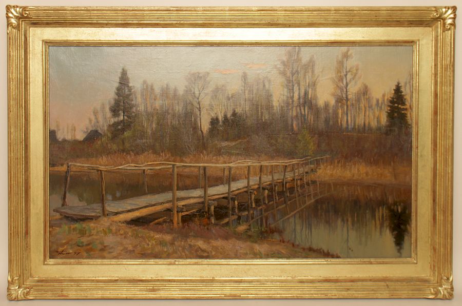 Appraisal: GRIGORY CHAINIKOV REPIN BRIDGE OIL ON CANVAS Grigory Chainikov Russian