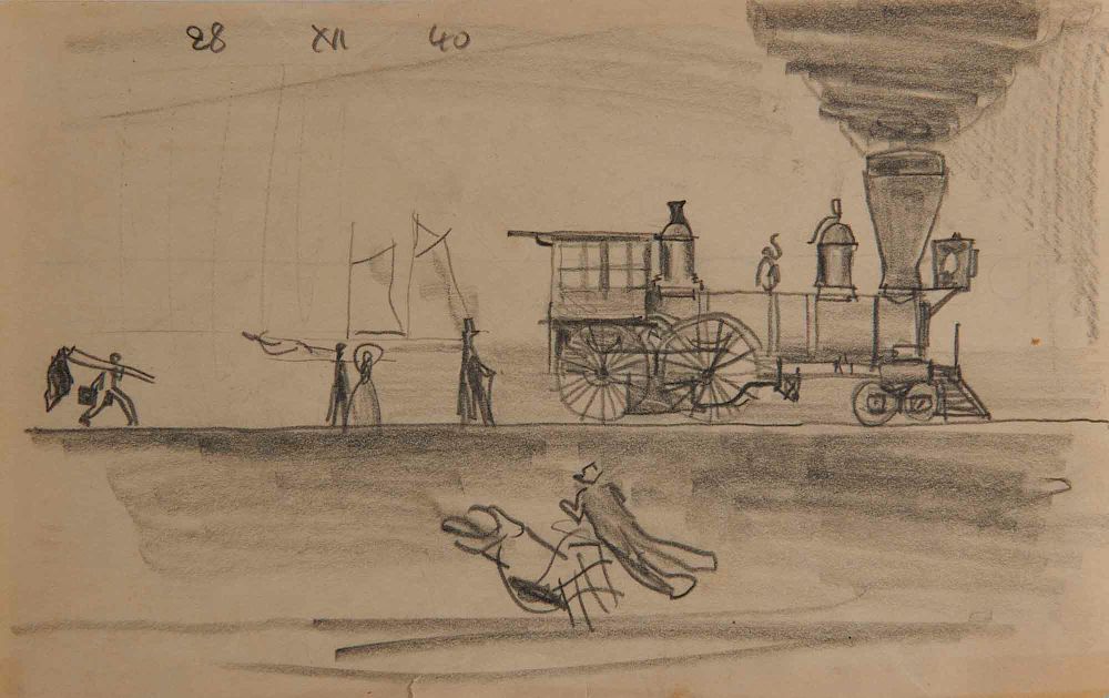 Appraisal: LYONEL FEININGER American German - Untitled Locomotive LYONEL FEININGER American