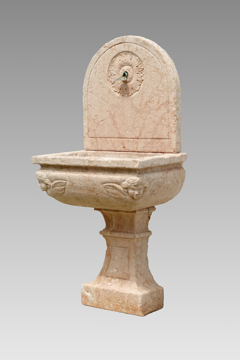 Appraisal: VERONA MARBLE WALL FOUNTAIN Lovely hand carved Italian marble fountain