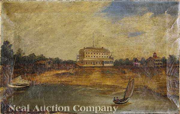 Appraisal: Southern School th c The Resort View by a River