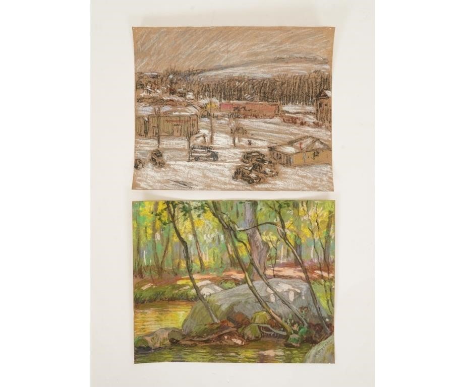 Appraisal: Two unframed Albert Van Nesse Greene - PA pastels probably