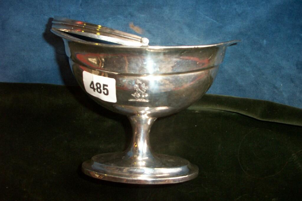 Appraisal: An Irish silver basket on stand of oval form with