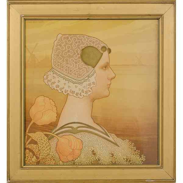 Appraisal: Paul Berthon French - Queen Wilhemina Lithograph in colors with