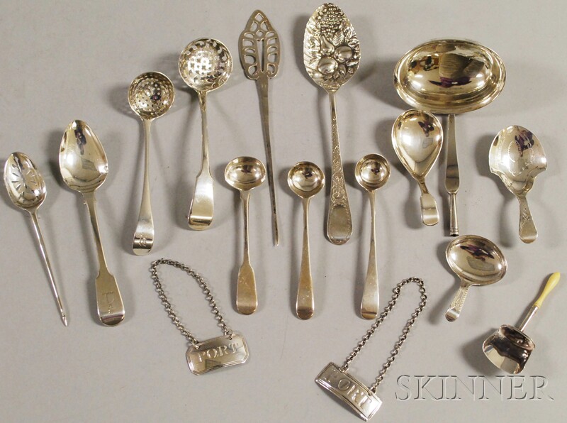 Appraisal: Group of Small Assorted Georgian Flatware including spoons scoops and