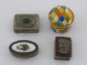 Appraisal: A group of modern pill boxes three Italian one oval