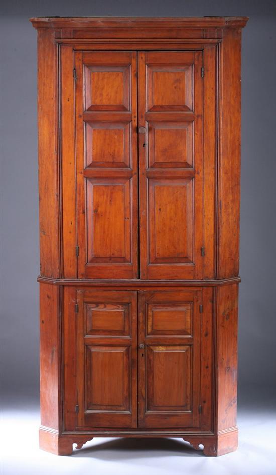 Appraisal: TWO-PIECE CORNER CUPBOARD th century composed of old parts Upper