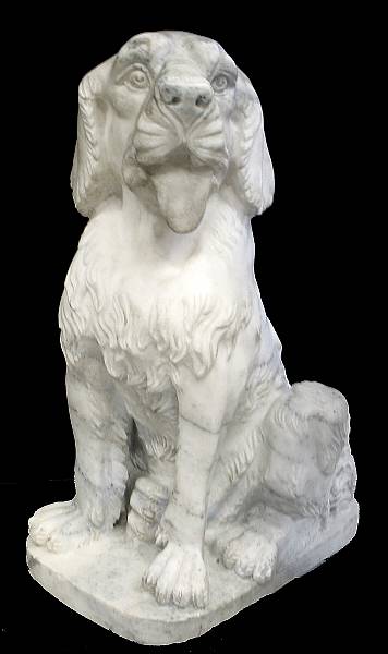 Appraisal: A carved Italian marble figure of a dog height in