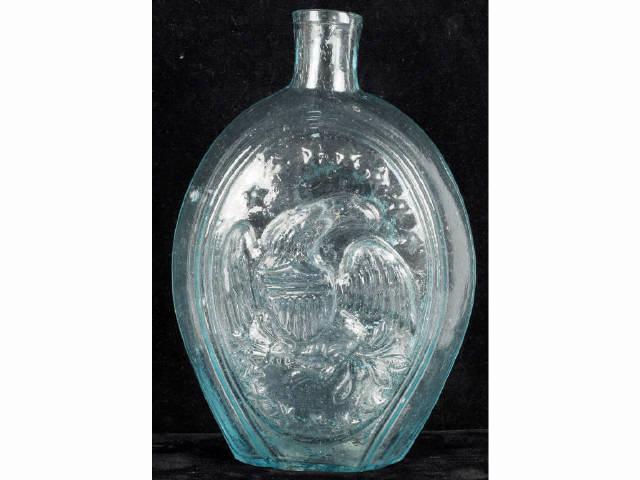 Appraisal: Historical Flask Eagle Washington Bottle Description Aquamarine color Quart size